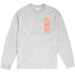 Hikerdelic Rave Flyer LS T Shirt Grey Marl