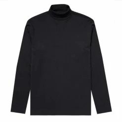 Sunspel Long Sleeve Turtle Neck T-Shirt Black