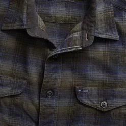 RRL By Ralph Lauren Plaid Brushed Workshirt Green / Blue -Hikerdelic Sales Store 22192 4