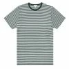 Sunspel Classic Crew Neck English Stripe T-Shirt Deep Green / White -Hikerdelic Sales Store 24695 1