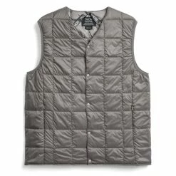 Taion V Neck Button Down Vest Grey