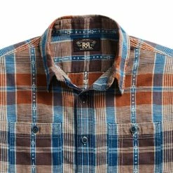 RRL By Ralph Lauren Kings Print S/S Shirt Indigo -Hikerdelic Sales Store 25855 5
