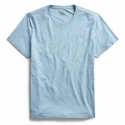 RRL By Ralph Lauren Garment-Dyed Crewneck T-Shirt Light Blue