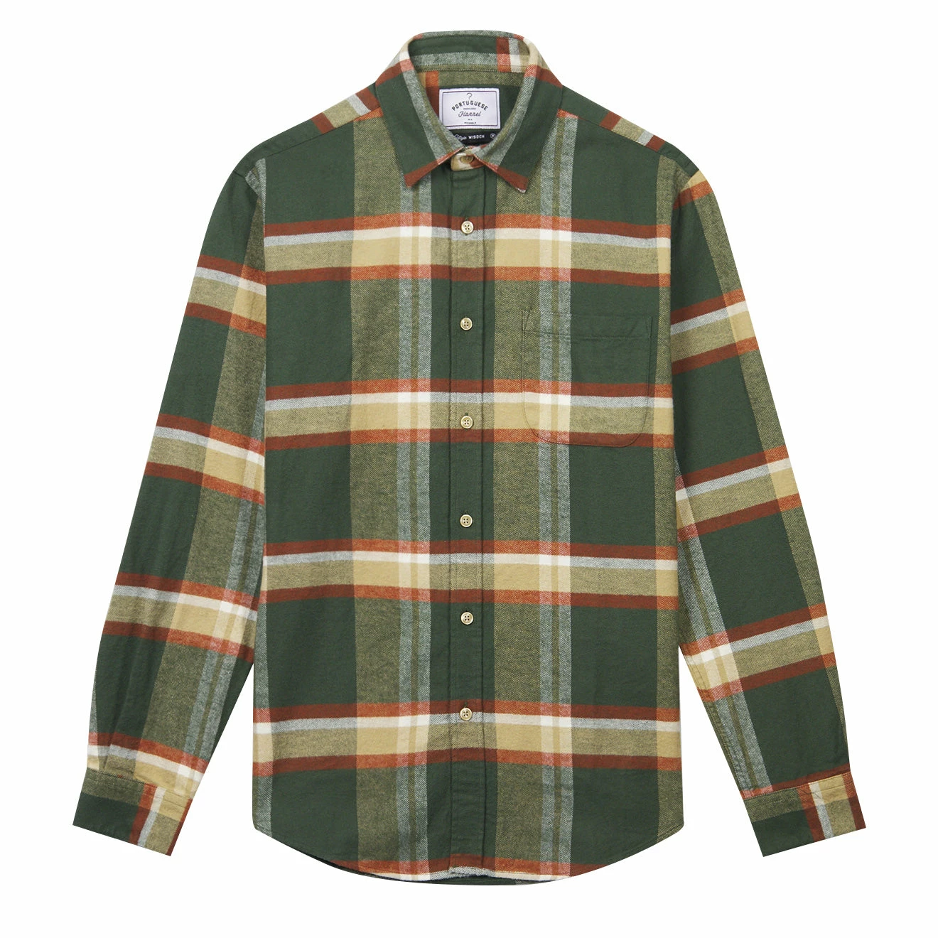Portuguese Flannel Farm Shirt Green / Orange 3 Portuguese Flannel Farm Shirt Green / Orange