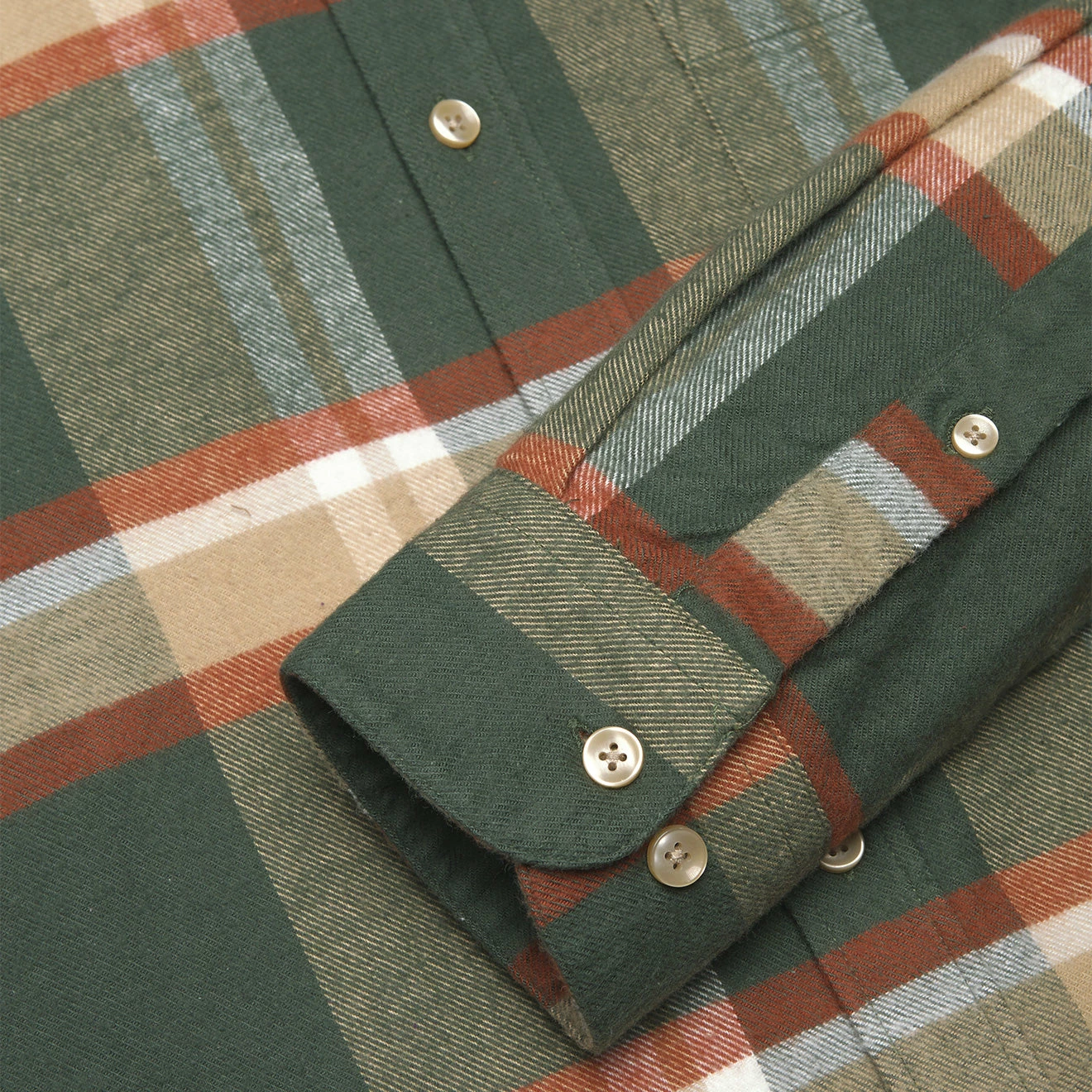 Portuguese Flannel Farm Shirt Green / Orange 5 Portuguese Flannel Farm Shirt Green / Orange - Image 3