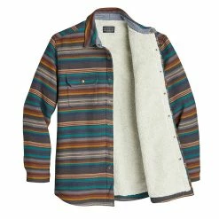 Pendleton Sherpa Lined Shirt Jacket Oxford / Teal Bridger Stripe -Hikerdelic Sales Store 28613 2