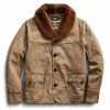RRL By Ralph Lauren Shearling-Collar Leather Jacket Natural / Tan