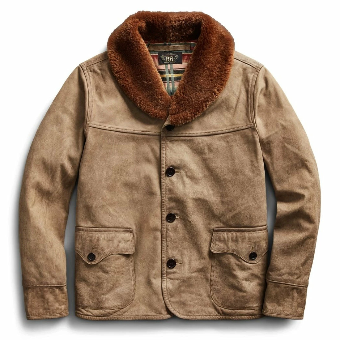 RRL By Ralph Lauren Shearling-Collar Leather Jacket Natural / Tan 3 RRL By Ralph Lauren Shearling-Collar Leather Jacket Natural / Tan