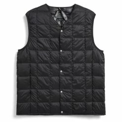 Taion V Neck Button Down Vest Black
