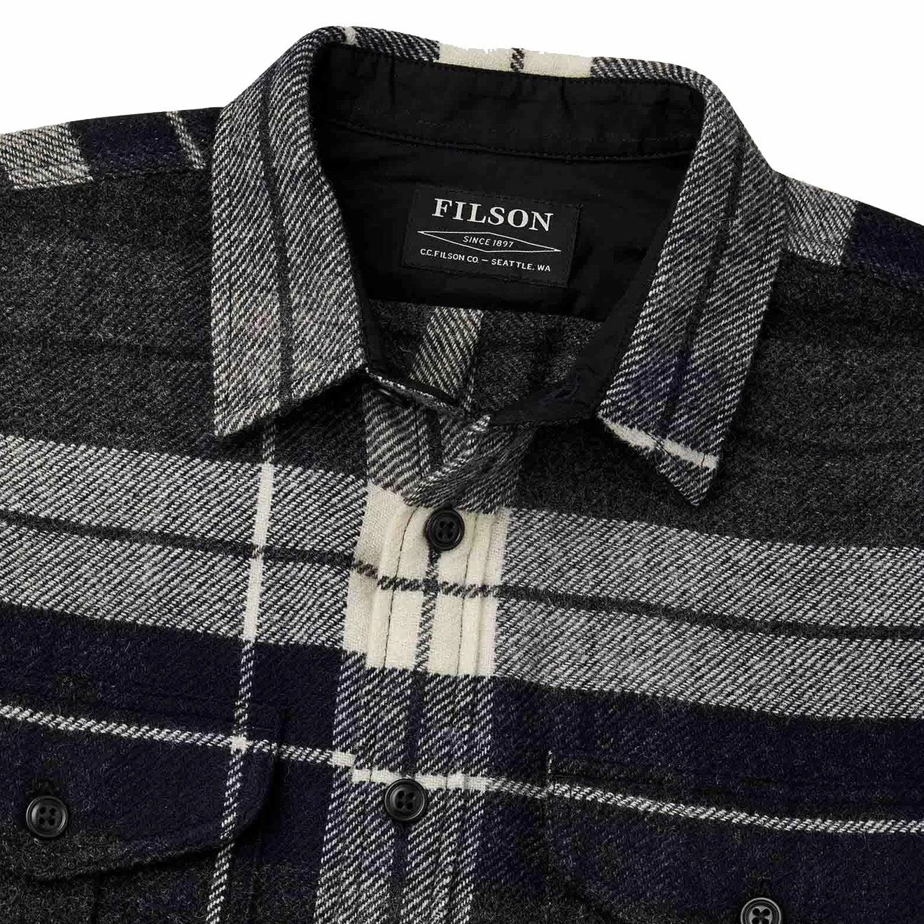 Filson Northwest Wool Shirt Navy Blue Heather 5 Filson Northwest Wool Shirt Navy Blue Heather - Image 3