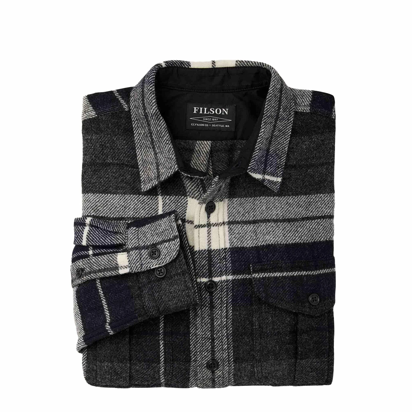 Filson Northwest Wool Shirt Navy Blue Heather 6 Filson Northwest Wool Shirt Navy Blue Heather - Image 4