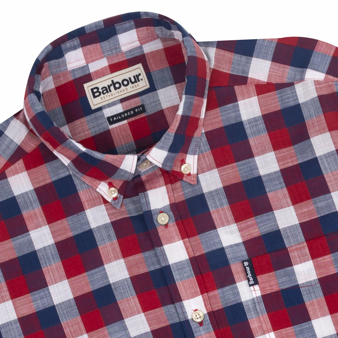Barbour Gingham 25 Tailored L/S Shirt Red 4 Barbour Gingham 25 Tailored L/S Shirt Red - Image 2
