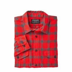 Filson Lightweight Alaskan Guide Shirt Red Char Plaid -Hikerdelic Sales Store Filson Lightweight Alaskan Guide Shirt Red Charcoal Plaid 3