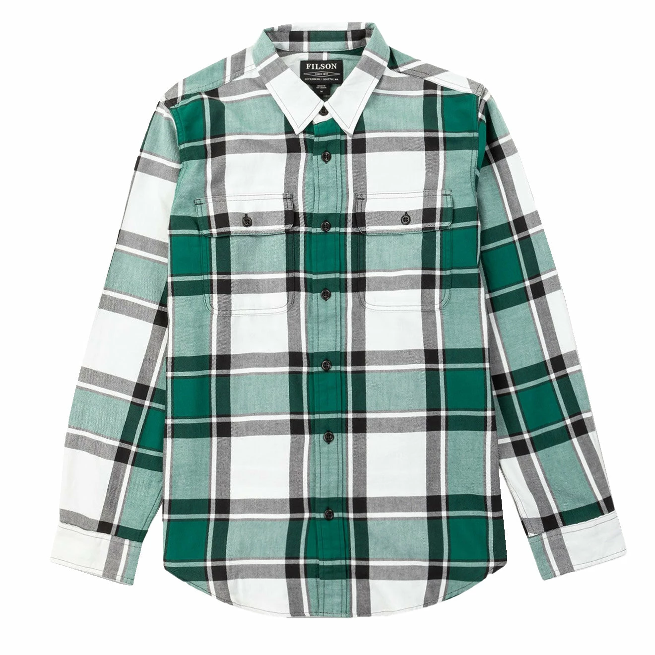 Filson Scout Shirt White Green Black 3 Filson Scout Shirt White Green Black