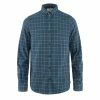 Fjallraven Ovik Flannel Shirt Indigo Blue / Flint Grey -Hikerdelic Sales Store Ovik Flannel Shirt Indigo Blue Flint grey