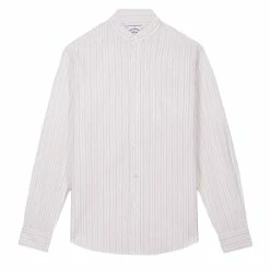 Portuguese Flannel Mao Suave Shirt White / Grey Stripe