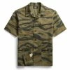 RRL By Ralph Lauren Camo Ripstop Short-Sleeve Overshirt Black / Olive