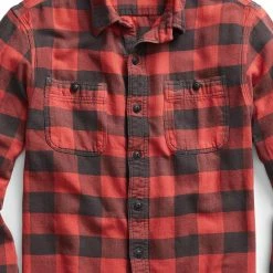 RRL By Ralph Lauren Farrell Workshirt Twill Plaid L/S Red / Black -Hikerdelic Sales Store RRL by Ralph Lauren Farrell Workshirt Twill Plaid LS Red Black 16387 3 1