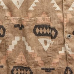 RRL By Ralph Lauren Print Linen Chore Jacket Stone / Green / Burnt Sienna -Hikerdelic Sales Store RRL by Ralph Lauren Oakham Linen Shirt Jacket Stone Green Burnt Sienna 26206 3