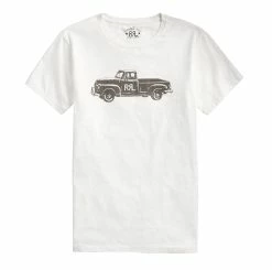 RRL By Ralph Lauren Truck Graphic T-Shirt Paper White