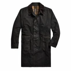 RRL By Ralph Lauren Waxed Cotton Coat Vintage Black