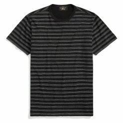 RRL By Ralph Lauren Indigo Striped Jersey T-Shirt Black Multi