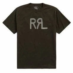 RRL By Ralph Lauren Logo Jersey T-Shirt Faded Black Canvas