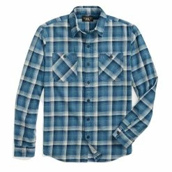 RRL By Ralph Lauren Plaid Twill Workshirt Indigo / Cream