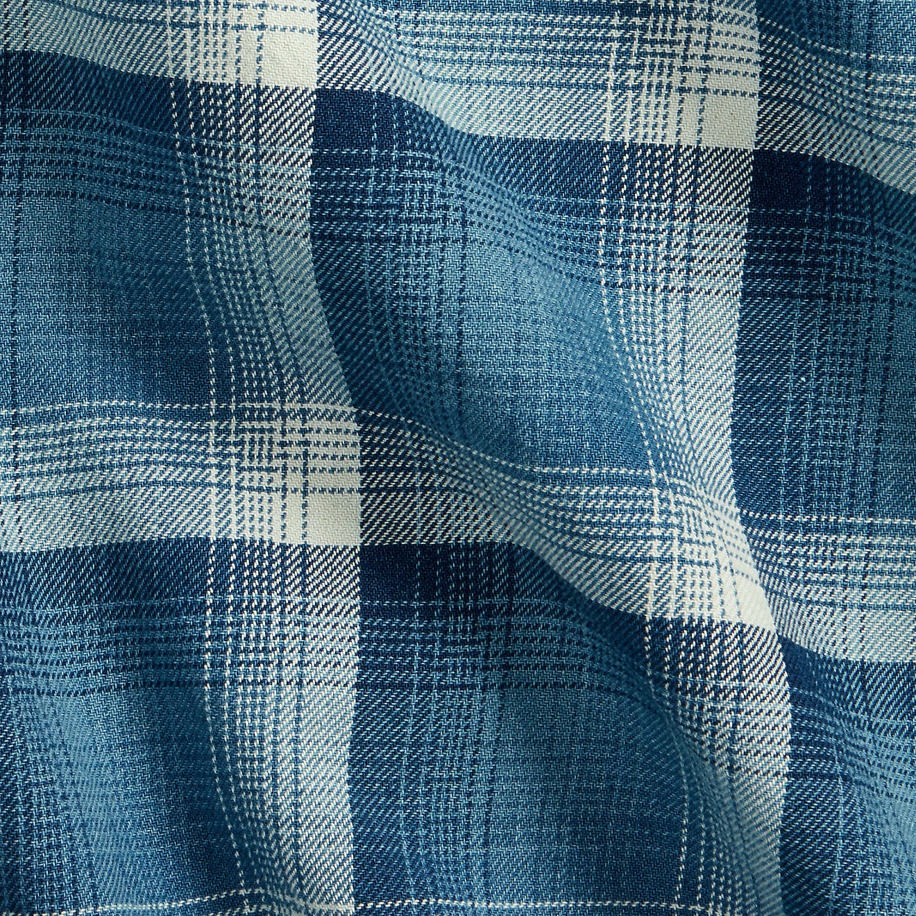 RRL By Ralph Lauren Plaid Twill Workshirt Indigo / Cream 5 RRL By Ralph Lauren Plaid Twill Workshirt Indigo / Cream - Image 3