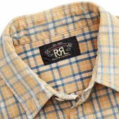 RRL By Ralph Lauren Plaid Woven Workshirt Tan / Indigo -Hikerdelic Sales Store RRLbyRalphLaurenPlaidWovenWorkshirtTanIndigo 4