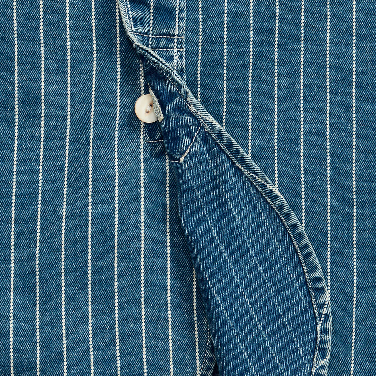 RRL By Ralph Lauren Striped Indigo Twill Workshirt Med Indigo 7 RRL By Ralph Lauren Striped Indigo Twill Workshirt Med Indigo - Image 5