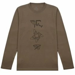 Snow Peak Fireplace Long Sleeve Tee Brown