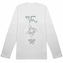 Snow Peak Fireplace Long Sleeve Tee White