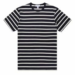Sunspel Classic T-Shirt Navy / Ecru Breton Stripe